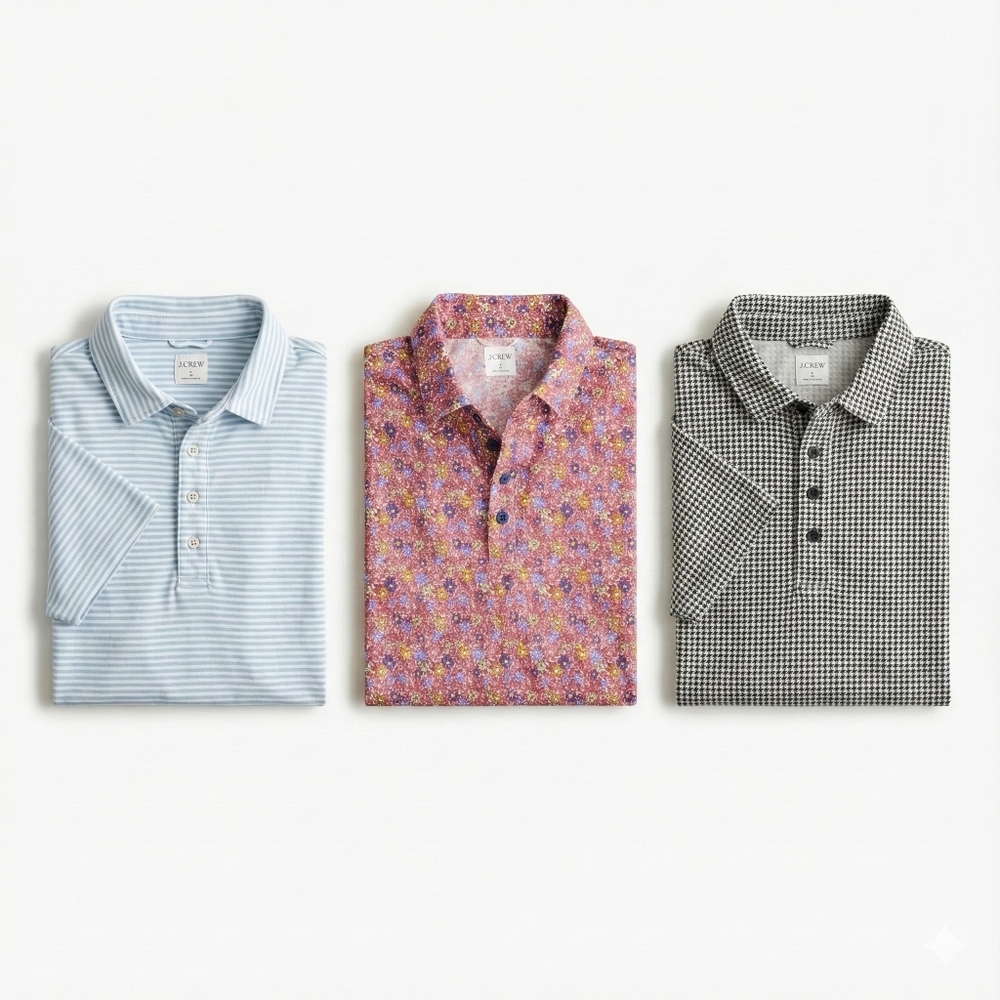 J. Crew 3-Pack Performance Classic Fit Polos L